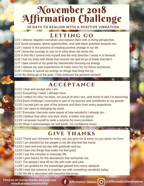 November Affirmations, Affirmation Challenge, Im A Witch, Manifest Now, Positive Daily Affirmations, Growth And Healing, List Challenges, Positive Things, Challenge Accepted