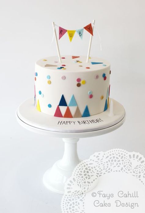 first birthday cakes Colourful First Birthday Cake, Simply Birthday Cake Ideas, Simple 1st Bday Cake, Simple First Birthday Cake, Colourful Birthday Cake, Geo Cake, Torte Creative, Baby Shower Cakes For Boys, Torte Cupcake