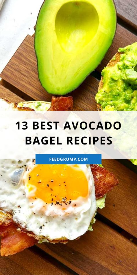 avocado bagel with bacon and egg on wooden board Bagel Avocado Egg, Avocado Bagel Recipes, Avocado Bagel Breakfast, Egg Bagel Recipe, Bagel With Avocado, Bagel Fillings, Bagel Avocado, Creamy Egg Salad, Avocado Bagel