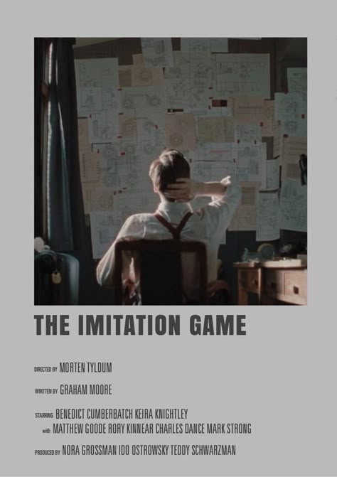 self made minimalistic movie poster for the movie the imitation game Top Movies To Watch, Game Movie, Iconic Movie Posters, Alan Turing, New Movies To Watch, Film Posters Minimalist, Movie Poster Wall, Minimal Movie Posters, Movie Prints