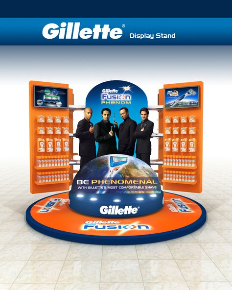 Gillette - Display Stand on Behance Posm Display, Pop Display, Point Of Sale, Shaving Cream, Product Packaging, Display Stand, Shaving, Promotion, In Store