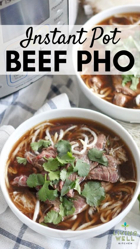 Jet Tila Beef Pho, Instant Pot Pho Recipe, Pho At Home, Pressure Cooker Pho, Instant Pot Pho, Pho Recipes, Pho Soup Recipe, Lao Food, Man Recipes