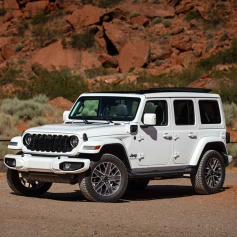 2025 Jeep Wrangler High Altitude 4xe | DailyRevs #jeep #wrangler #4xe #jeepwrangler White Jeep Wrangler Sahara, Jeep Wrangler High Altitude, White Jeep Wrangler, White Jeep, Wrangler Sahara, Jeep Wrangler Sahara, Jeep Wagoneer, High Altitude, Jeep Wrangler