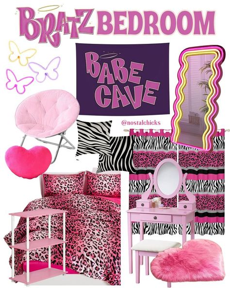 Bratz Bedroom Bratz Aesthetic Bedroom, Room Aesthetics Ideas, Bratz Room Ideas, Bratz Theme Room, Bratz Bedroom Ideas, 2000s Themed Room, Bratz Decor, Bratz Bedroom Aesthetic, Bratz Room Decor