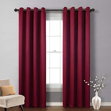 Maroon Curtains, Latest Curtain Designs, Curtain Designs For Bedroom, Faux Silk Curtains, Curtain For Bedroom, Blackout Curtains Bedroom, White Drapery, Simple Curtains, Pink Curtains