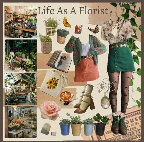 Plant Clothes Aesthetic, Botanist Aesthetic Outfit, Florist Aesthetic Outfits, Florist Outfit, Plant Mom Aesthetic Outfit, Spring Cottagecore Shirt With Plant Print, Cottagecore Summer T-shirt With Plant Print, Cottagecore T-shirt With Plant Print For Spring, Plant Mom Aesthetic