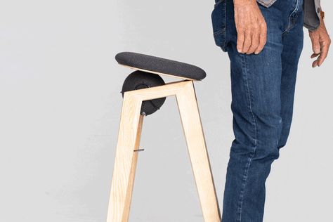 High Stool Design, Varier Chair, Standing Chair, Workshop Stool, Ergonomic Stool, Unique Chairs Design, Standing Desk Chair, Adjustable Chair, Adjustable Computer Desk