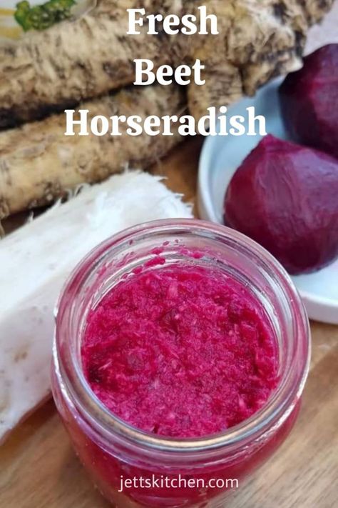 Fresh Beet Horseradish; A Zingy Condiment Horseradish Beet Relish, Beet Relish With Horseradish, Horseradish Beets Recipe, Beets With Horseradish Recipe, Beets And Horseradish Recipe, Bakery Dishes, Beet Horseradish Recipe, Picked Onions, Beet Relish