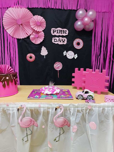 Pink Day Decoration Ideas In School, Pink Day Activities Preschool, Pink Day Celebration In Preschool, Preschool Decor, Pink Day, Alphabet Activities Preschool, Activities Preschool, Origami Crafts Diy, Toddler Learning Activities