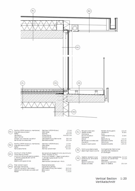 Detalhe da calha para drenagem da água na varanda. L House / Architects Collective detail – ArchDaily L House, Wall Section Detail, Curtain Wall Detail, House Contemporary, Architectural Section, Construction Drawings, Classic Architecture, Architectural Drawing, Roof Detail