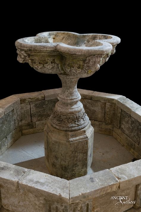 Water’s Symphony: The Artistry of Pool Fountains by Ancient Surfaces – Antique Stone Pool Fountains by Ancient Surfaces. Friar Tuck, Stone Pool, Pool Fountain, Stone Fountains, Italian Architecture, Stone Architecture, Antique Stone, Holy Water, Old Stone