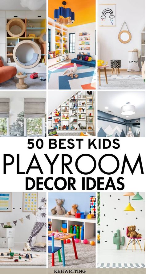 50 Best Kids Playroom Decor Ideas Playroom Ideas Rock Wall, Educational Playroom Wall Decor, Quotes For Playroom, Creative Playroom Ideas, Kids Playroom Wallpaper Quotes, Stylish Playroom, Loft Playroom, I Spy Diy, Colorful Playroom