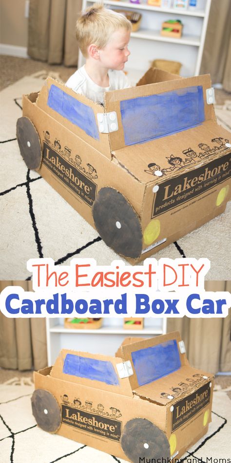 Kindy 500, Cardboard Ideas, Cardboard Box Car, Carton Diy, Transportation Activities, Cardboard Car, Box Cars, Cardboard Box Crafts, Toys Diy