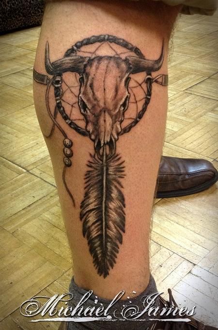 Longhorn Dreamcatcher Tattoo, Dreamcatcher Tattoo For Men, Bull Skull Tattoo For Men, Western Tattoos For Men, Cowboy Tattoos For Men, Deer Tattoos, Indian Skull Tattoos, Scottish Tattoos, Bull Skull Tattoos