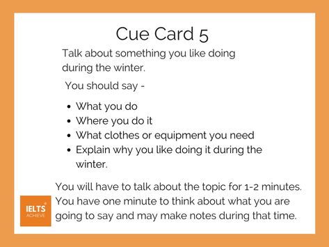 IELTS speaking part 2 cue card Speaking Cue Cards Ielts, Ielts Speaking Part 2 And 3, Cue Cards For Ielts, Speaking Cue Cards, Ilets Exam, Ielts Speaking Cue Card, Ielts Cue Card, Ielts Writing Task1, Ielts General