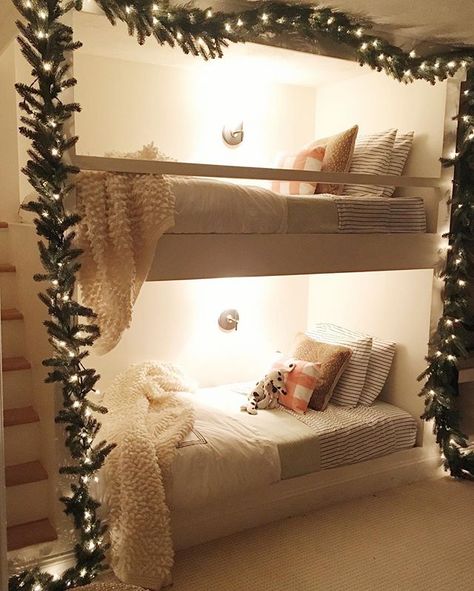 Sweet dreams 🌙 🎄  #cljholiday #cljoneroomchallenge #oneroomchallenge #bunkbeds Christmas Bunk Bed, Holiday Room, Fell Asleep, Christmas Bedroom, Bunk Bed, Kids' Room, Girl Room, Bunk Beds, Kids Bedroom