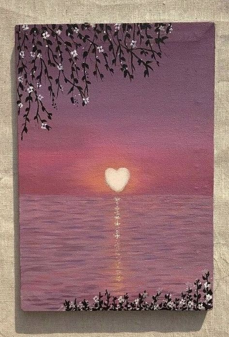 Sunset Watercolor, Desen Realist, Istoria Artei, Sky Art Painting, صفحات التلوين, Simple Canvas Paintings, Cute Canvas Paintings, Easy Canvas Art, Seni Origami