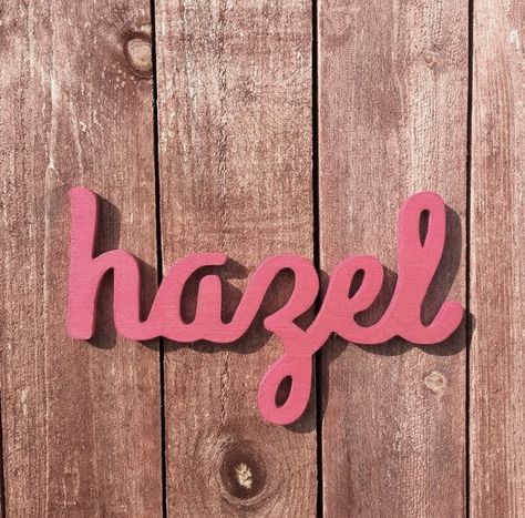 Hazel Name, Southern Nursery, Twin Nursery, Hazel Grace, Muslim Baby Names, Book Cover Mockup, Wood Nursery, Cool Baby Names, Wooden Name Signs