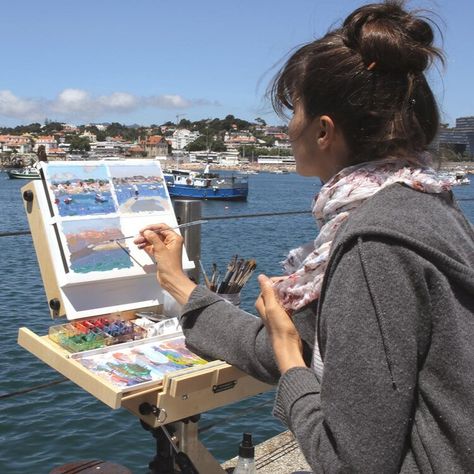 Lena Rivo, En Plein Air Painting, Plein Air Easel, Pochade Box, Travel Art Kit, The Artist's Way, Air Painting, Some Thoughts, Watercolor Projects