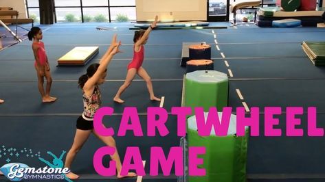 Gemstone Gymnastics Cartwheel Game - YouTube Cartwheel Drills For Beginners, Gymnastics Games For Kids, Beginner Gymnastics Drills, Preschool Gymnastics Games, Gymnastics Cartwheel, Gymnastics Stations, Gymnastics Preschool, Gymnastic Classes, Preschool Gymnastics Lesson Plans