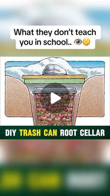 Concious MB on Instagram: "Did you know that you could do this? 🤯 This guy explains how you can use a trash can as a root cellar to preserve produce naturally. 

This was only just one of the things taught in The Self Sufficient Backyard book you can find at my profile @concious.mb bio 👈" Preserve Produce, Self Sufficient Backyard, Backyard Homestead, Root Cellar, Vegetable Farming, Self Sufficient, This Guy, My Profile, Garden Projects