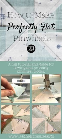 An awesome guide on how to sew and press pinwheel quilt blocks so that they lay flat. Reducing bulk in pinwheel seams is totally worth the effort! Sewing Machine Design, Pinwheel Quilt Block, Pinwheel Block, Block Quilt, Pinwheel Quilt, Beginner Sewing Projects Easy, Quilt Block Tutorial, Nine Patch, Quilting Techniques