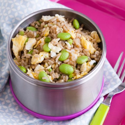 15 Foods You Never Thought to Put in a Thermos | Epicurious Teriyaki Fried Rice Recipe, Thermos Lunch Ideas, Teriyaki Fried Rice, Hot School Lunch, Savory Lunch, Non Sandwich Lunches, Easy Lunches For Kids, Kids Packed Lunch, Eggs For Breakfast