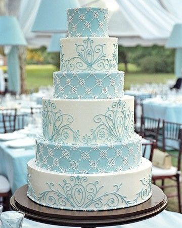 ccxnn French Blue Wedding, Green Wedding Cake, Blue And White Wedding, Wedding Cake Pictures, Damask Wedding, Cake Stuff, Wedding Cakes Blue, Blue Cakes, Blue Themed Wedding