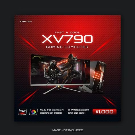 Premium Vector | Vector gaming computer sale promotion social media post Ram Image, Gaming Posters, Gaming Banner, Sale Promotion, Video New, Gaming Computer, Media Design, Vector Photo, Media Post