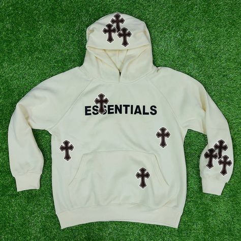 Trendy Hip Hop Street Cross Hoodie Cream Essentials Hoodie, Cross Hoodie, Christian Clothing Brand, Outfit Choices, Essentials Hoodie, Black Streetwear, Clothing Manufacturer, Hoodie Top, Urban Fashion