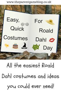 Last Minute, Easy Costumes for Roald Dahl Day | The Parent Game Easy Roald Dahl Costumes, The Witches Roald Dahl Costume, Last Minute World Book Day Costumes, Roald Dahl Costumes Diy, Roald Dahl Costumes Kids, Roald Dahl Characters Costumes, Roald Dahl Dress Up, Amanda Thripp, Roald Dahl Costumes