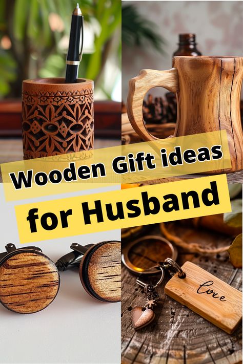 Surprise your husband with personalized wooden gifts on special Days! Explore DIY ideas and woodworking projects to show your love and appreciation. Make those Days memorable with Woodworkly. #BirthdayGifts #ValentineGifts #HusbandGifts #AnniversaryGifts #WoodenGiftsIdea Diy Wood Anniversary Gifts For Him, Wood Gifts To Make, Diy Wooden Gifts For Men, Wooden Valentine Gifts, Unique Husband Gift Ideas, Diy Wood Gifts For Men, Valentine Gift Ideas For Husband, Diy Gifts For Husband, Wooden Gifts For Men