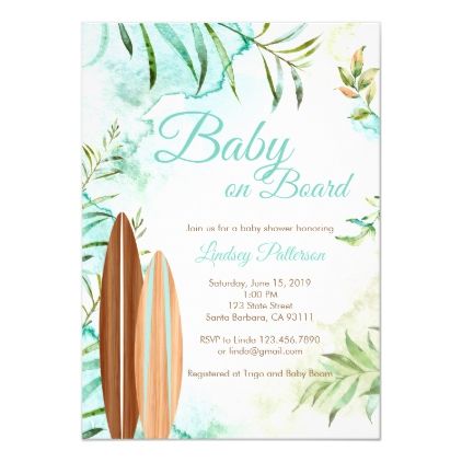 Beach Baby Shower Theme, Surfer Baby Shower, Ocean Baby Shower Theme, Surfer Baby, Surf Baby, Ocean Baby Showers, Beach Baby Showers, Baby On Board, Baby Invitations