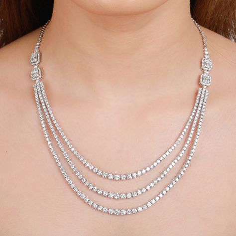 diamond necklace womens real diamond necklace tiffany diamond necklace tanishq diamond necklace with price diamond necklace with price gold diamond necklace diamond necklace designs with price diamond necklace online How much does a diamond necklace cost? Which diamond is best for necklace? How much does a Graff necklace cost? Dimond Neckless Jewelry, Diamond Necklace Simple, Dubai Gold Jewelry, Bridal Diamond Necklace, Real Diamond Necklace, Diamond Jewelry Set, Diamond Pendants Designs, Pretty Jewelry Necklaces, Necklace Set Indian