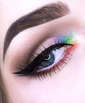 Rainbow Inner Corners Ethereal Makeup Looks, Rainbow Eye Makeup, Make Up Designs, Rainbow Eyeshadow, Dramatic Eye Makeup, Bright Makeup, Pride Makeup, Unicorn Makeup, Silicone Makeup