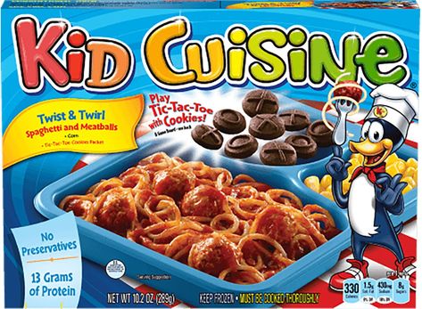 Kid Cuisine Meals, Orange Tea Cake, Mini Meatballs, Lean Cuisine, Making Mac And Cheese, Bagel Bites, Family Style Meals, Frozen Dinners, Eat This Not That