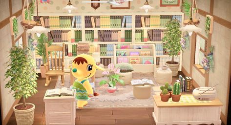 Reading Room Acnh, Cozy Reading Room, Acnh Interior, Book Bedroom, Acnh Hhp, Relaxing Reading, Happy Home Designer, Animal Crossing Wild World, Upstairs Bedroom