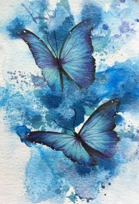 #sophiespostcard watrcolorpainting Butterfly Wings Watercolor, Butterfly Watercolor Painting, Painting Clipart, Watercolour Butterfly, Resin Art Canvas, Watercolor Butterflies, Acrylic Art Projects, Butterfly Art Painting, Watercolor Butterfly