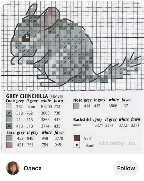 Crochet Chinchilla, Stitch Ideas, Chinchillas, Grey And White, Crochet Pattern, Cross Stitch, Embroidery, Sewing, Crochet