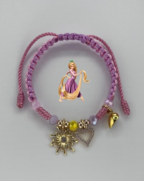 New Rapunzel & Flynn Matching Bracelets 💜☀️ Tag a Tangled lover! Cutest gift for the holidays! Available to shop at Blusherjewels.com (Link in bio)☺️ - - Follow @blusherjewels for more!🧵🎀 - #tangled #rapunzel #flynnrider #disney #matchingbracelets #makingbracelets #smallbusinessowner #bracelet Rapunzel Bracelet, Tangled Jewelry, Ideas Pulseras, Bracelet Patterns Easy, Disney Bracelet, Friendship Bracelet Patterns Easy, Tangled Rapunzel, Diy Bracelet Designs, Beads Bracelet Design