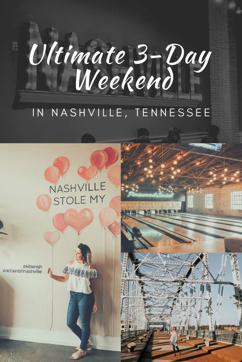 Apr 29, 2019 - Travel guide for a weekend in Nashville - complete 3-day itinerary to Nashville including 12 South, Gulch and Broadway Nashville Girls Weekend, Nashville Tennessee Vacation, Nashville Travel Guide, Weekend In Nashville, 3 Day Weekend, Nashville Vacation, Visit Nashville, Tennessee Travel, Nashville Trip