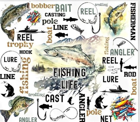 Fishing Sublimation Designs, Hunters Journal, Cricut Fish, Sublimination Ideas, Cardstock Ideas, Sublimation Wallpaper, Fishing Prints, Fishing Images, Cricut Pins