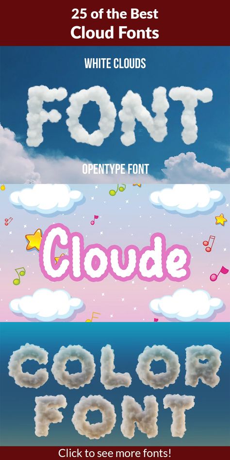 Cloud Font, Cloud Typography, Typography Projects, Cloud Texture, Books Posters, Font Creator, Fun Fonts, Whimsical Fonts, Business Fonts