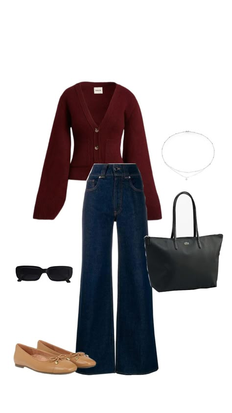 #outfit #fyp #fall2024 #burgundy #cardigan #recent #outfitaesthetic Burgundy Cardigan Outfit Work, Burgundy Top Outfit Ideas, Burgundy Cardigan Outfit Fall, Burgundy Outfits For Women, Maroon Top Outfit, Burgundy Cardigan Outfit, Burgundy Top Outfit, Cardigan Outfit Work, Burgundy Strapless Dress