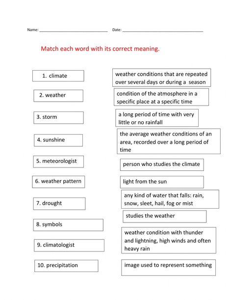 Climate And Weather Worksheet, Weather Vs Climate, Weather Questions, Climate Activities, Weather Worksheets, 5th Grade Worksheets, Commonly Confused Words, Telling Time Practice, Geography Worksheets