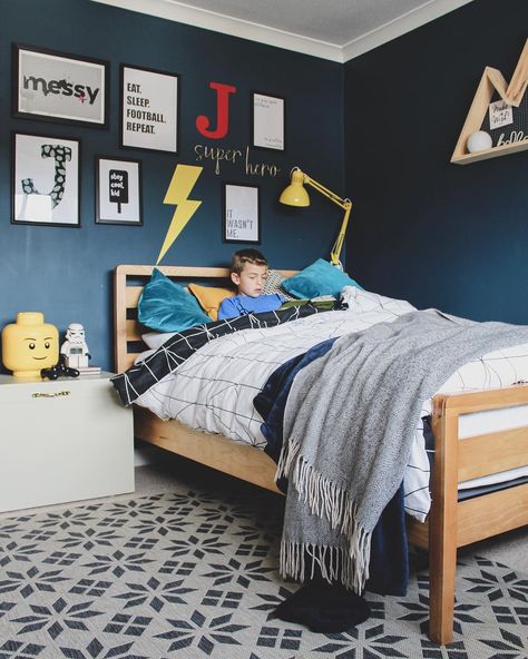 (AD/Paid Partnership) This boy is living his best life right now! It's his birthday next week and he’s been asking me for a while if he… Paid Partnership, Teenage Boy Room, Boys Room Design, Interior Livingroom, Big Boy Bedrooms, Boy Bedroom Design, Decor Ikea, Boy’s Room, Life Right Now