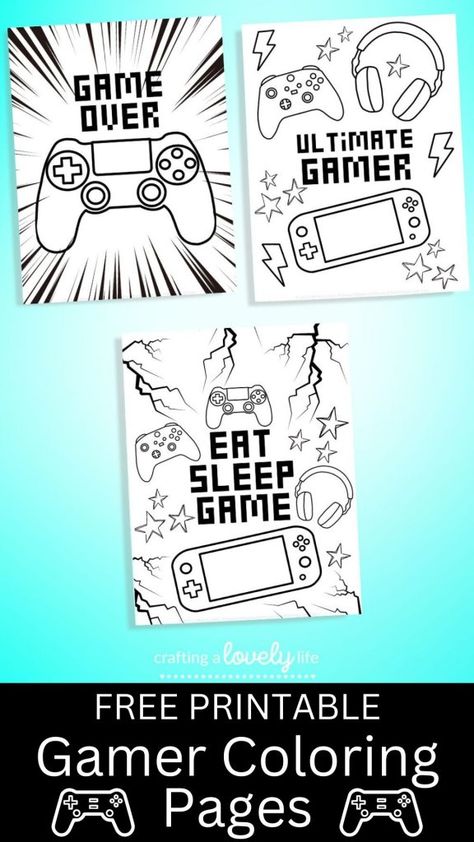 These free printable Gamer Coloring Pages are a great activity for kids! These coloring pages are printable meaning you can print as many copies as you need! Coloring Pages for Kids | Gaming Coloring Page | Free Coloring Pages | Kindergarten Coloring Pages Nintendo Switch Coloring Pages, Xbox Coloring Pages, Video Game Printables Free, Video Game Crafts For Kids, Gaming Coloring Pages, Coloring Pages For Boys Free Printable, Gamer Coloring Pages, Video Game Coloring Pages, Fortnite Coloring Pages Free Printable