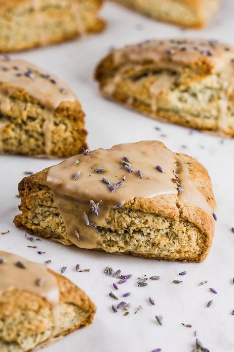 Earl Grey Scones, Lavender Earl Grey, Lavender Scones, Lavender Milk, Lavender Recipes, Culinary Lavender, Tea Snacks, Pure Vanilla, Earl Grey Tea