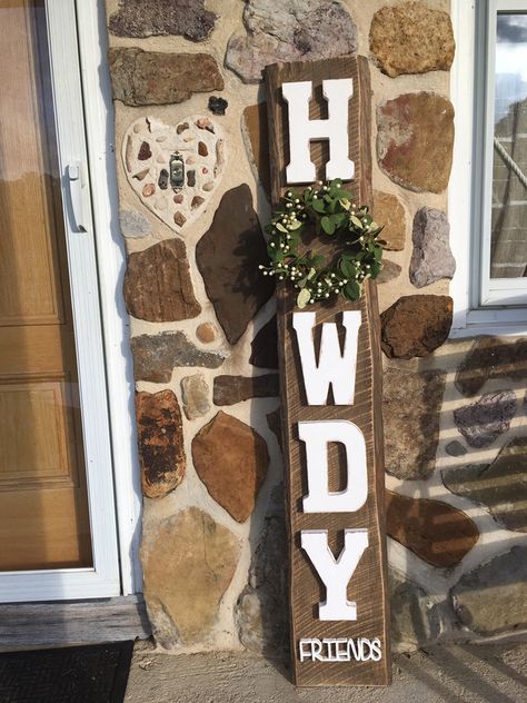 Shutter Signs Front Porches, Country Welcome Signs Front Porches, Front Porch Signs Wreaths & Garlands, Tall Welcome Sign Front Porches Diy, Tall Wood Signs Front Doors, Western Porch Signs, Porch Welcome Signs Ideas, Door Leaners, Fromt Doors