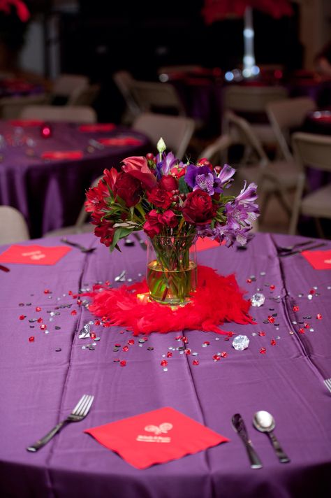 Red and purple wedding recption decorations Red And Purple Decorations Party, Purple And Red Decorations, Red And Purple Quinceanera, Purple And Red Wedding Ideas, Red And Purple Birthday Decorations, Red And Purple Decor, Red And Purple Wedding Decorations, Wedding Ideas Red And Purple, Red Purple Wedding Decorations